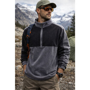 Men's Adidas Gray Black ClimaWarm 1/4 Zip Sweatshirt XL